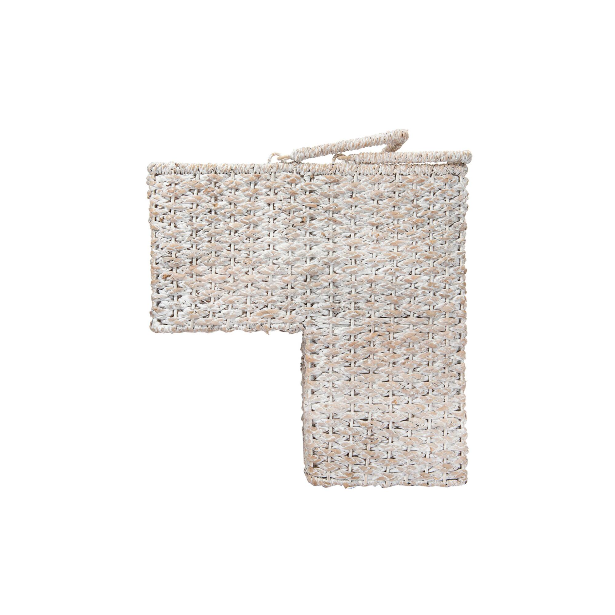 Hello Honey® 16" Woven & Whitewashed Rope Stair Basket with Handles